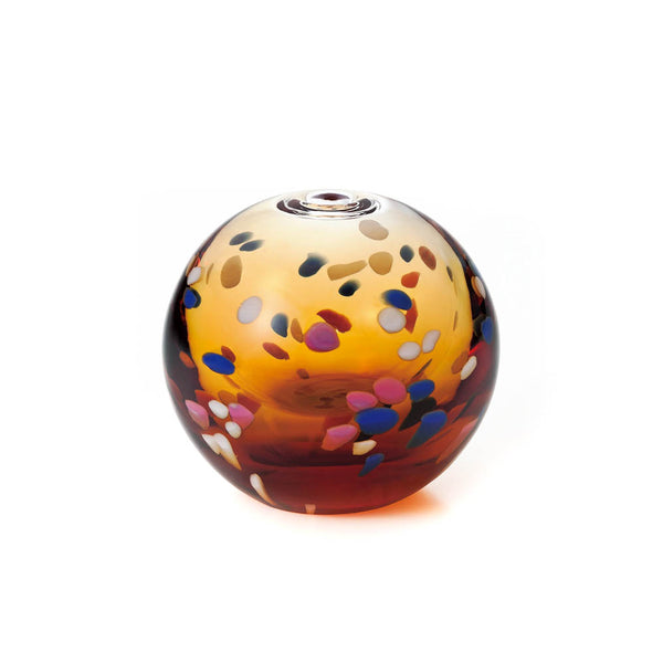 Speckled and Swirl Seed Vase - Amber
