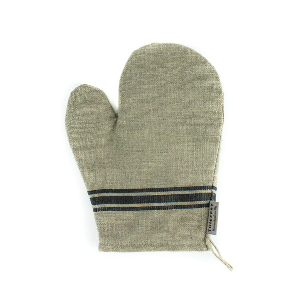 Thieffry Frères  - Oven Mitt- Natural with Black Monogram Stripe - November 19 Market