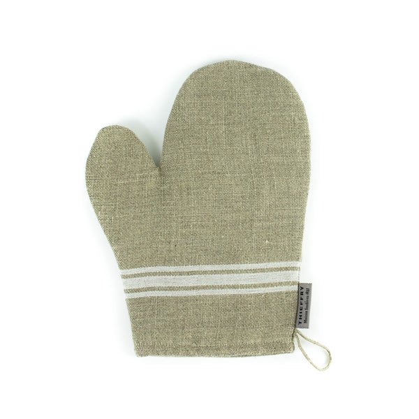 Thieffry Frères - Oven Mitt- Natural with White Monogram Stripe - November 19 Market