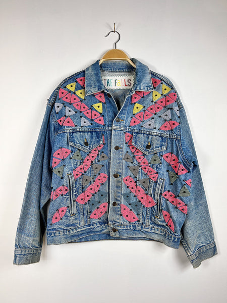 The Falls - Multi color beaded triangle denim jacket