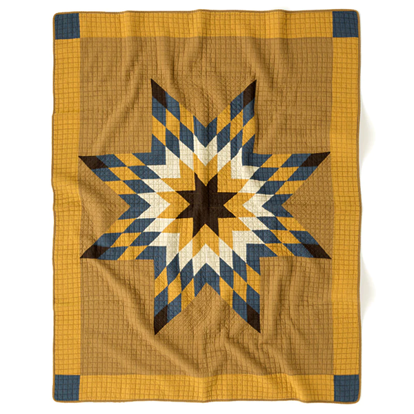 BasShu Patchwork Quilt Blanket - Camel