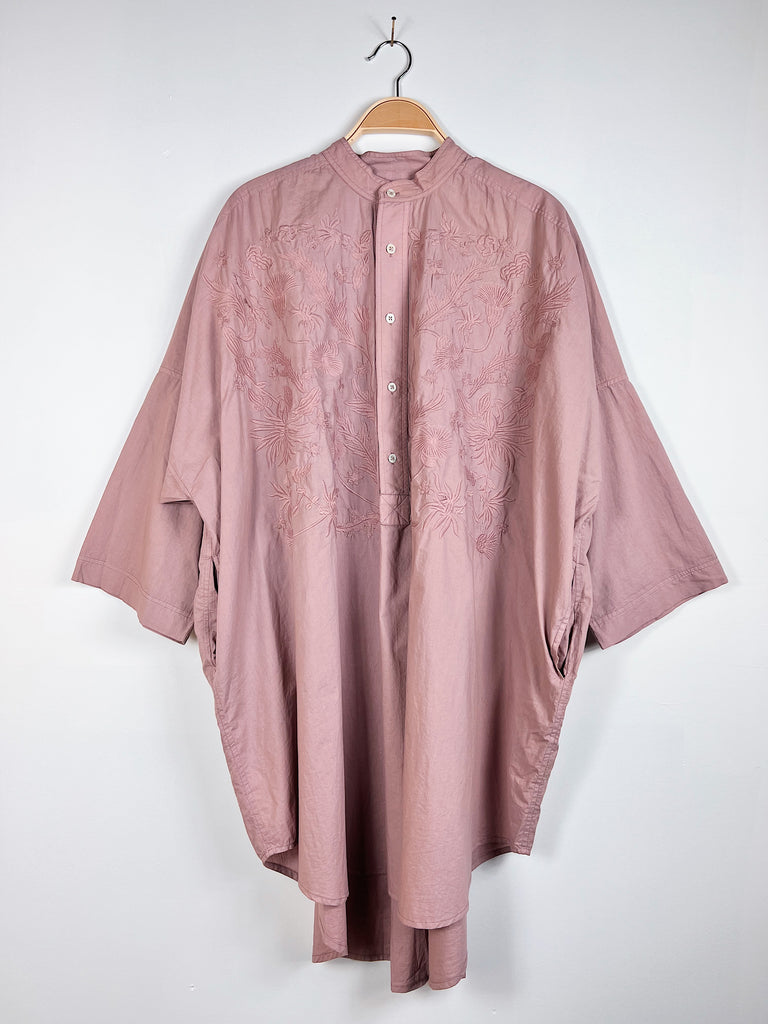 The Falls - Embroidered Cotton Kaftan - Dusty Rose