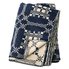 BasShu Wool Jacquard Blanket - Navy