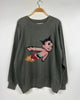 The Falls - Vintage sweatshirt with Astro boy X stitch embroidery - Dark Grey