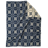 BasShu Wool Jacquard Blanket - Navy