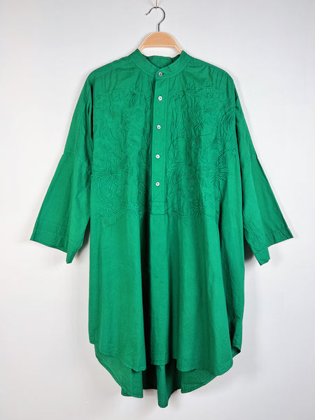 The Falls - Embroidered Cotton Kaftan - Green