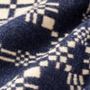 BasShu Wool Jacquard Blanket - Navy