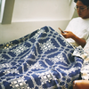 BasShu Wool Jacquard Blanket - Navy