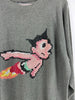 The Falls - Vintage sweatshirt with Astro boy X stitch embroidery - Dark Grey